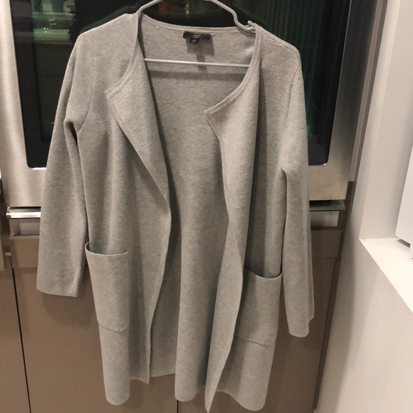 a collarless sweater